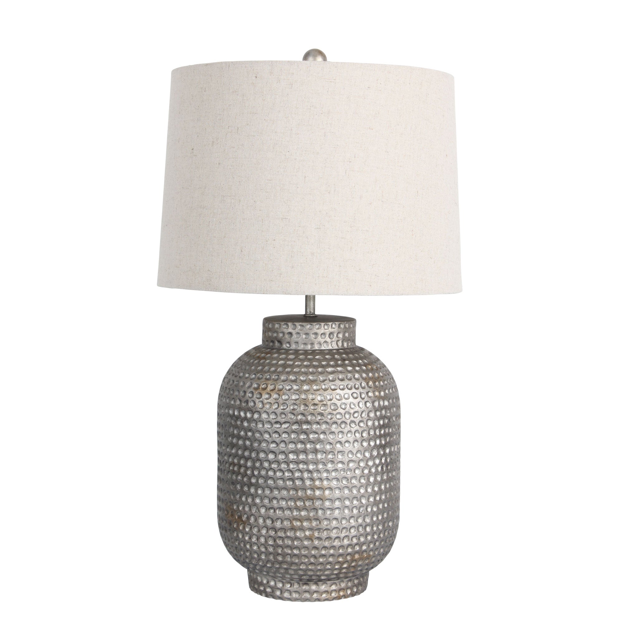 Palma Beaten Silver Table Lamp With Harp Shade